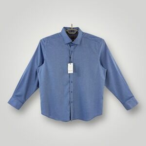 NEW Robert Graham Angus Shirt Mens Sz 3XL Blue Tailored Fit Stretch Long Sleeve